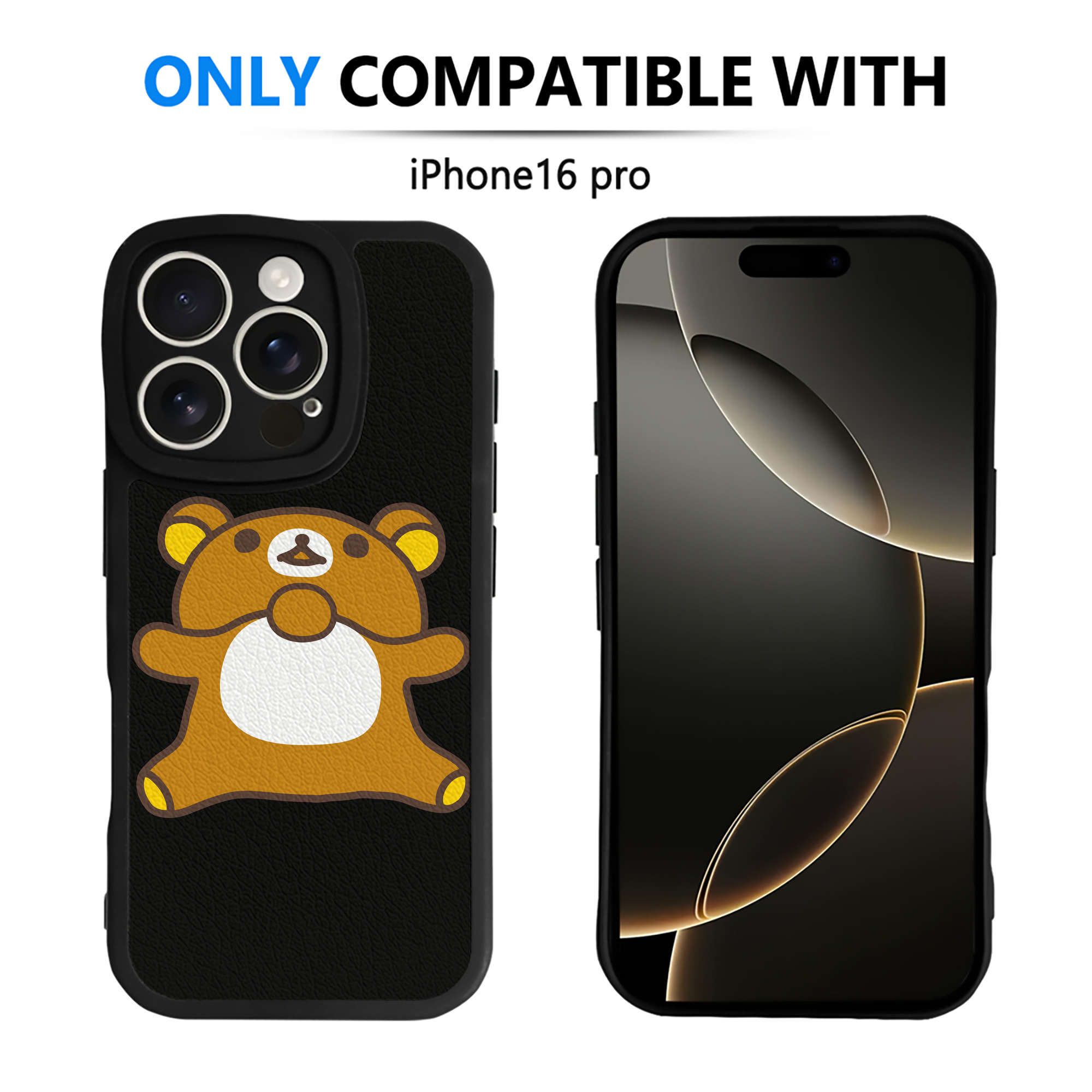 （画像用） リラックマ リラックマ キイロイトリ Rilakkuma Korilakkuma Kiiroitori 【iPhone 16シリーズ対応】シリコンスマホケース（レザー調） 材質：シリコン